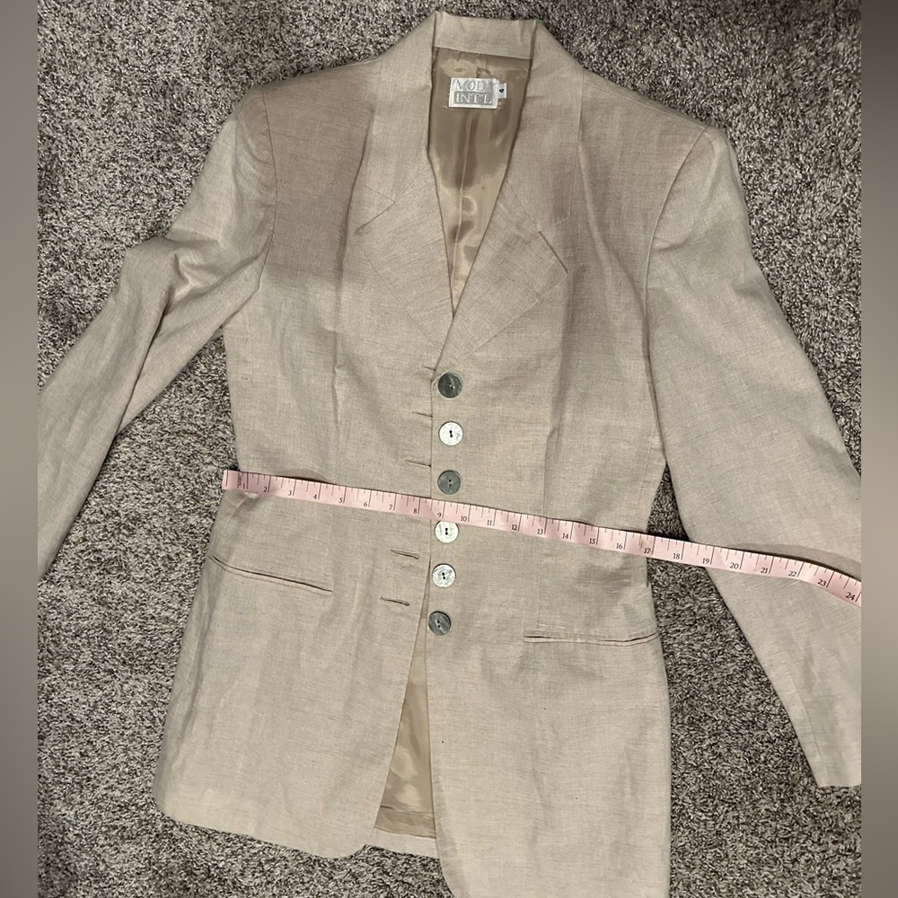 MODA INTL WOMEN SKIRT SUIT SIZE 4 COLOR CREAM - Picture 9 of 12
